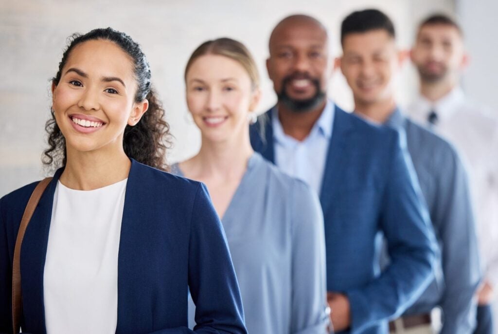 In the line of opportunity. Shot of a group of job applicants, concept of recruitment
