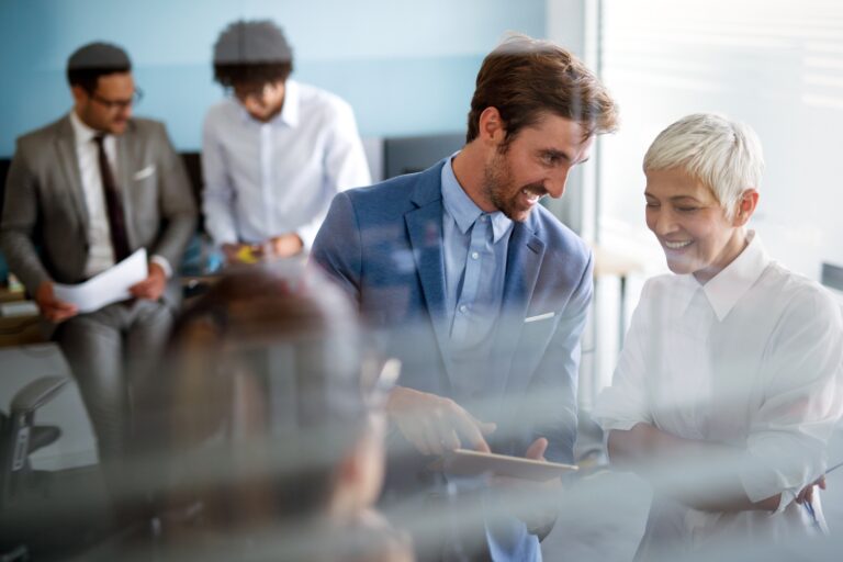 business people working and communicating at the office