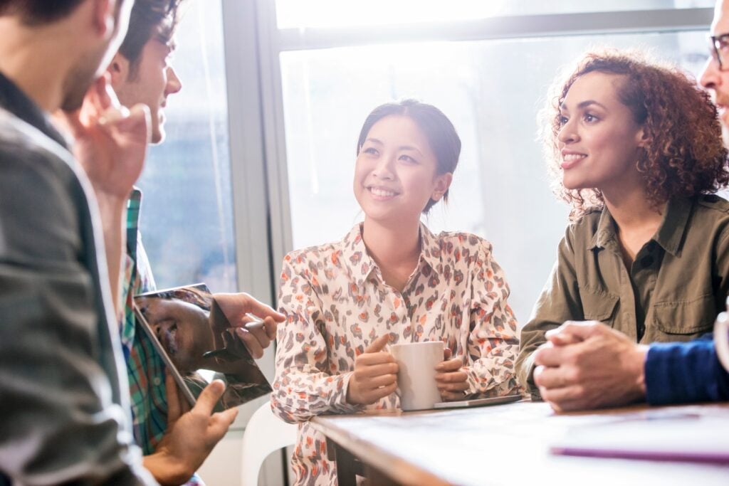 team meeting in office