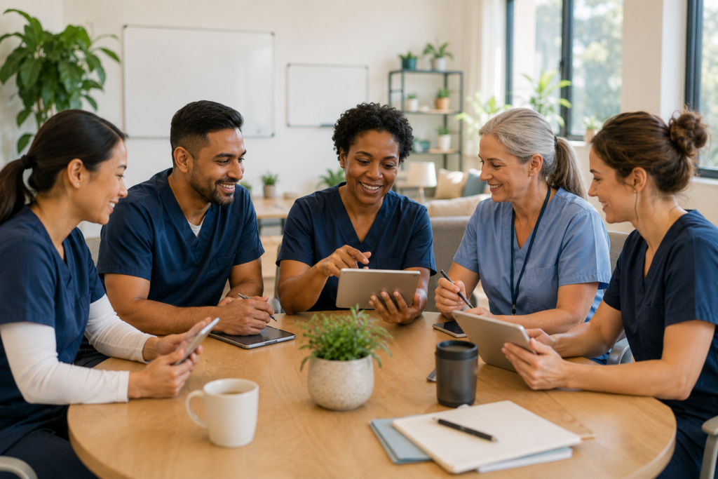 caregivers undergoing training and onboarding