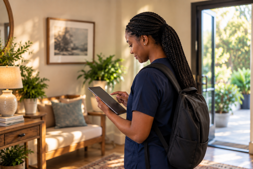 Caregiver Checking Schedule and Appointments
