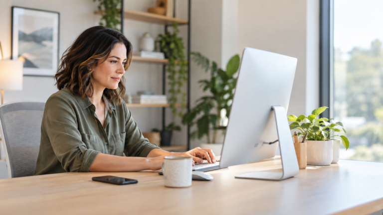 Home care agency administrator using Aaniie to streamline payroll processing